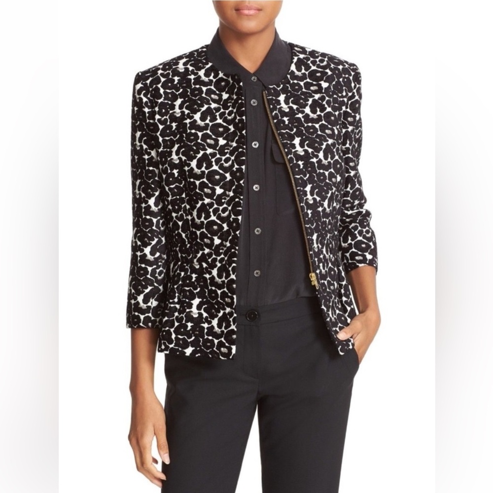 Helene Berman Black and White Blazer with Animal Print XS
